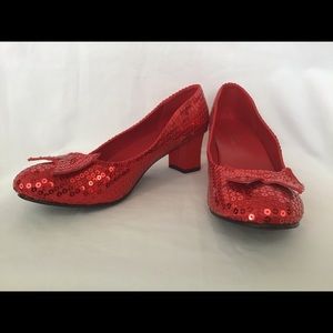 Ellie Shoes Dorothy Ruby Red Slippers Sequins 2"